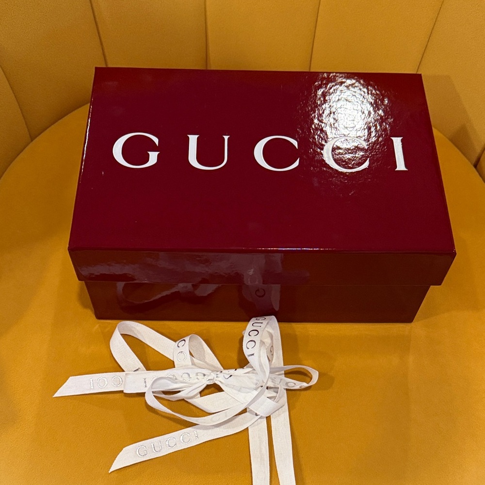Gucci Burgundy Box with White Ribbon